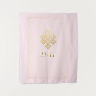 Tapiz 11:11 Eternal Knot Pink Wall Tapestry 
