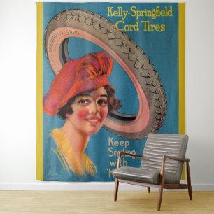 Tapiz 1918 Kelly-Springfield llanta y sigue sonriendo