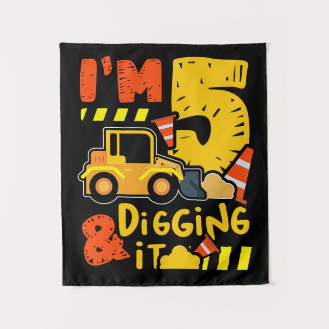 Tapiz 19.Camiones de construcción para un camión de cons (Anverso)