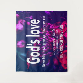 Tapiz 1 Cor 13:8 EL AMOR DE DIOS NUNCA FALLA Iglesia