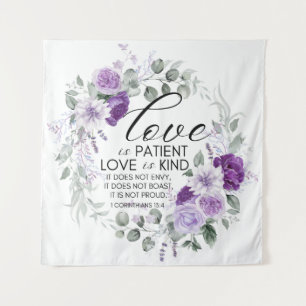 Tapiz 1 Corintios 13:4 El amor es la floral violeta del