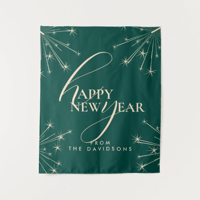 Tapiz 2026 Happy New Year Modern Festive Typography (Anverso)