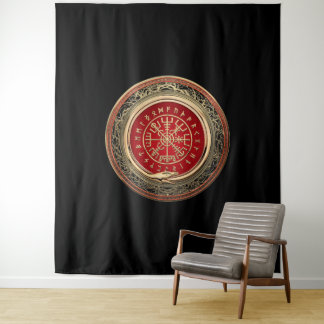 Tapiz [220] Vegvisir - Viking Gold Magic Runic Compass
