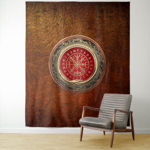 Tapiz [220] Vegvisir - Viking Gold Magic Runic Compass