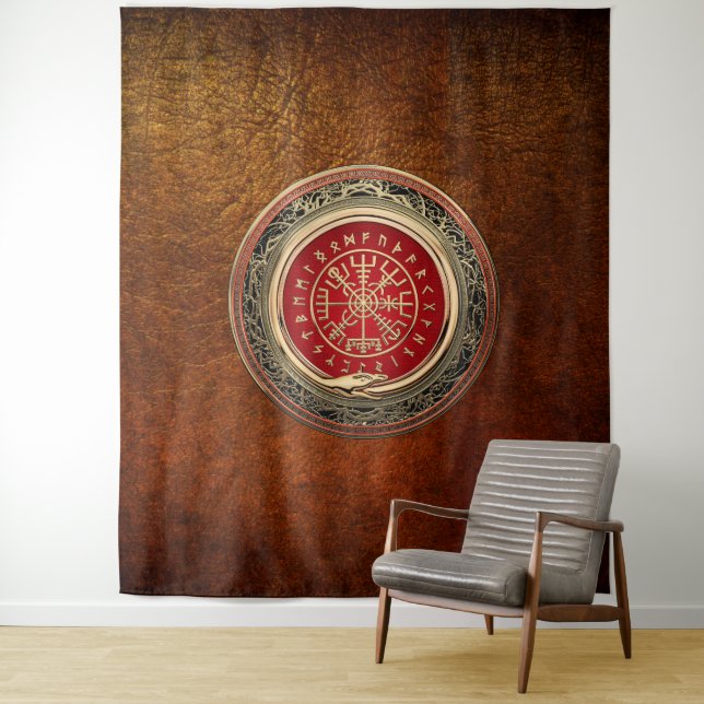 Tapiz [220] Vegvisir - Viking Gold Magic Runic Compass (In situ)