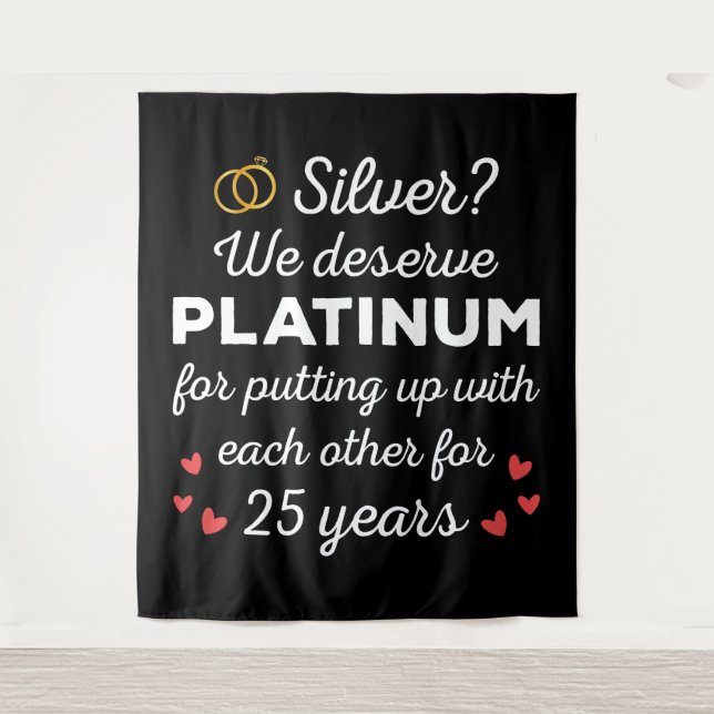 Tapiz 25 Aniversario Boda I - Pareja Graciosa de Plata (Anverso)