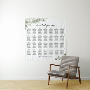 Tapiz 28 Tabla Elegante Gráfico de Asientos de Boda de E