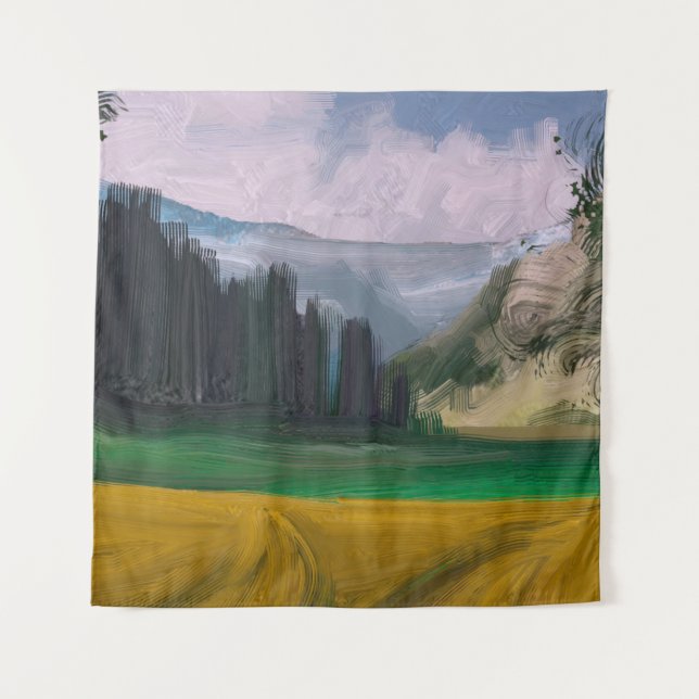 Tapiz 2.º ilustracion. Arte paisajístico de la pintura a (Anverso)