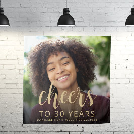 Tapiz 30.º Fiesta de cumpleaños Foto Saludos con guión d