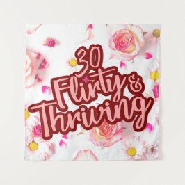 Tapiz 30 cumpleaños 30 Flirty y Thriving Fun Pink