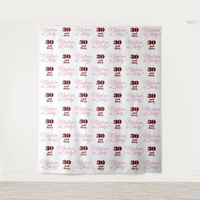 Tapiz 30 y Flirty Fiesta Backdrop Step and Repeat (Anverso)