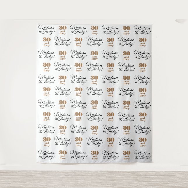 Tapiz 30 y Flirty Fiesta Backdrop Step and Repeat (Anverso)