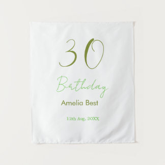 TAPIZ 30TH BIRTHDAY GREEN NAME DATE BOLD RETRO PASTEL SI