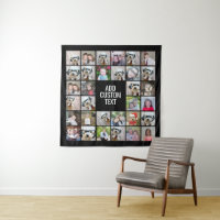 32 Collage de fotos Modern Square Black - Blanco T