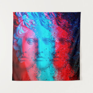 Tapiz 3d anaglyph effect. Covid-mutants. David Apollo. G
