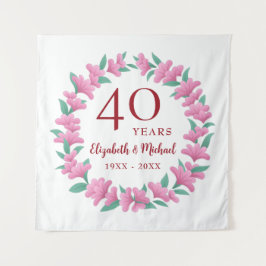 Tapiz 40° Aniversario de la flor rosa floral