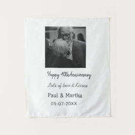 Tapiz 40 aniversario feliz moderno añadir nombre fecha f