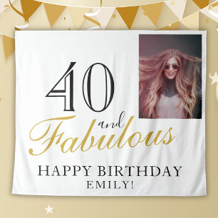 Tapiz 40 y Fabulous Elegant 40th Birthday Photo