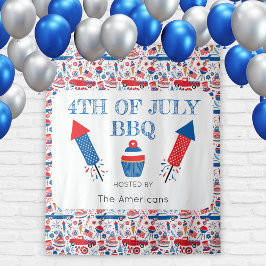 Tapiz 4 de julio BBQ American Tapestry Backdrop