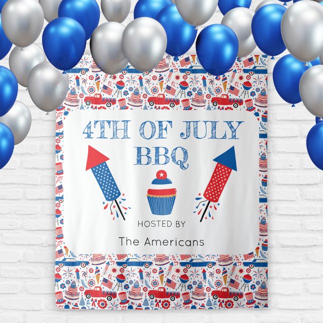 Tapiz 4 de julio BBQ American Tapestry Backdrop (Subido por el creador)