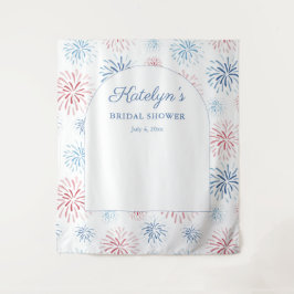 Tapiz 4 de julio Fuegos artificiales Ducha de novia Foto