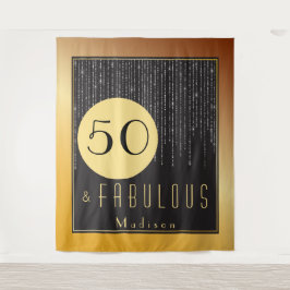 Tapiz 50.º cumpleaños Fab Gold Tapestry de diversión de 