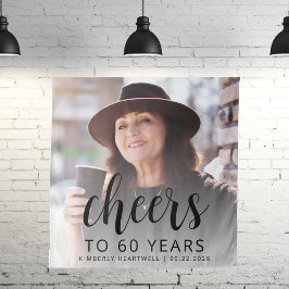 Tapiz 60.ª festividad de cumpleaños Foto de Black Script