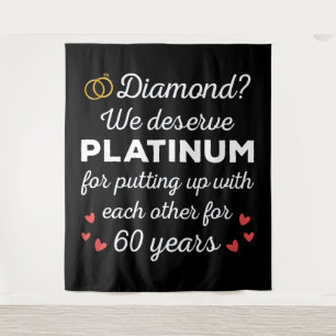Tapiz 60° Aniversario Boda I - Pareja Diamond Funny