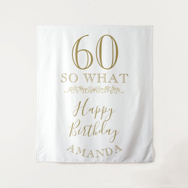 Tapiz 60 Así que qué elegante ornamento 60 cumpleaños (Anverso)