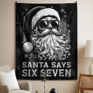 Tapiz 67 Meme Divertido Santa Dice Seis Siete Navidad