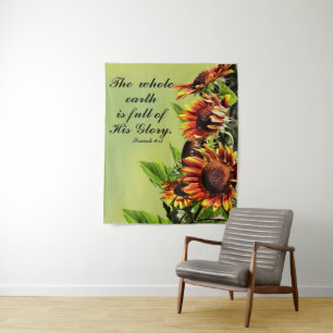 Tapiz 6:3 de Isaías con la fotografía de girasoles