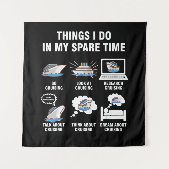 Tapiz 6 Cosas Que Hago En Mi Tiempo Libre Cruzando Amant (Anverso)