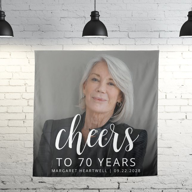 Tapiz 70.ª festividad de cumpleaños Foto de White Script (Subido por el creador)