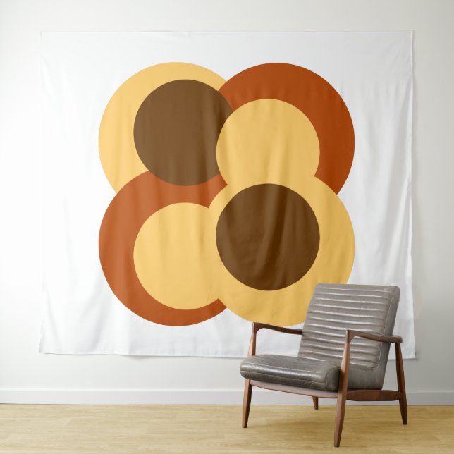 Tapiz 70s Abstract Geometric Circular Shapes (In situ (horizontal))