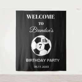 Tapiz 7th Birthday Party Soccer Green Boys Sports