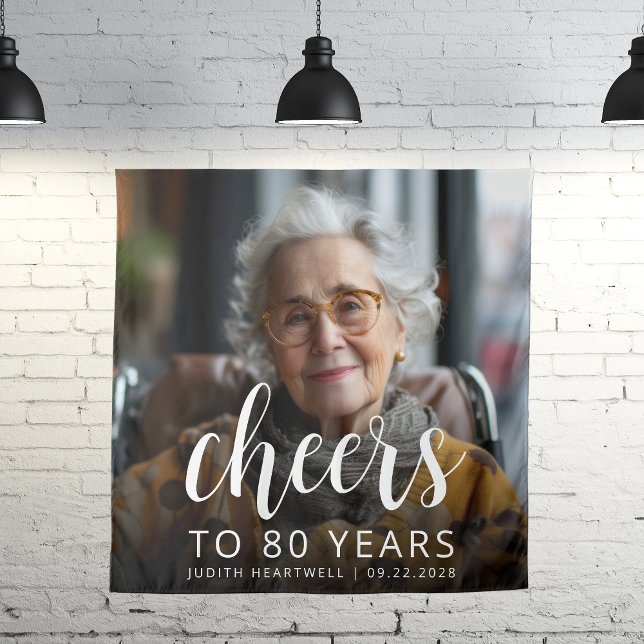 Tapiz 80.ª festividad de cumpleaños Foto de White Script (Subido por el creador)