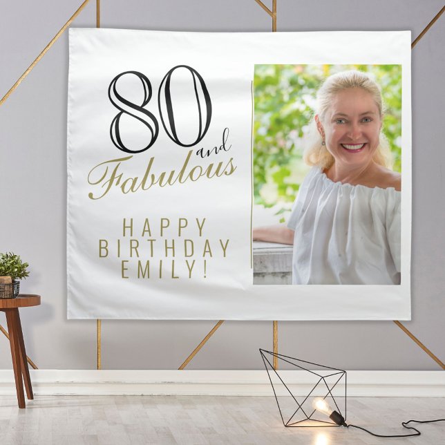 Tapiz 80 y fabuloso 80th Birthday Photo Backdrop (Subido por el creador)