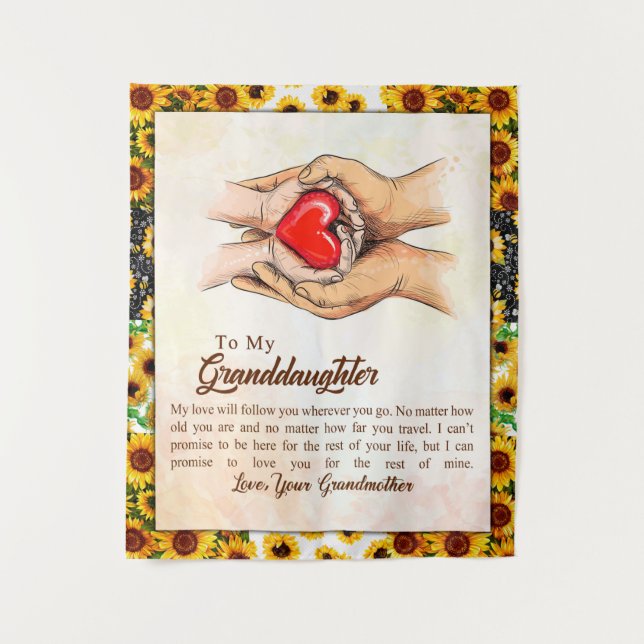 Tapiz A Mi Nieta El Regalo Girasol De La Abuela (Anverso)