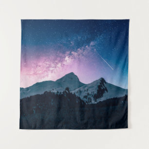 Tapiz A mountain with a beautiful skymountain,night,snow