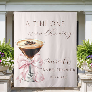 Tapiz A tini One Espresso Martini Baby Shower Backdrop