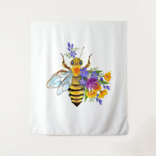 Tapiz Abeja flor con plantas silvestres