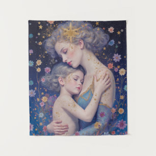 Tapiz Abrazo de Madre bajo la Luz de la Luna