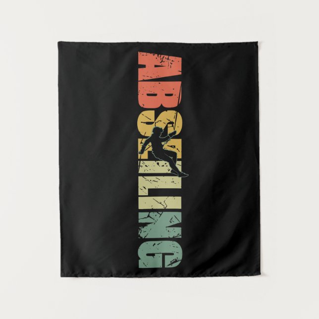 Tapiz Abseiling Vintage Rappelling Mountain Climber (Anverso)