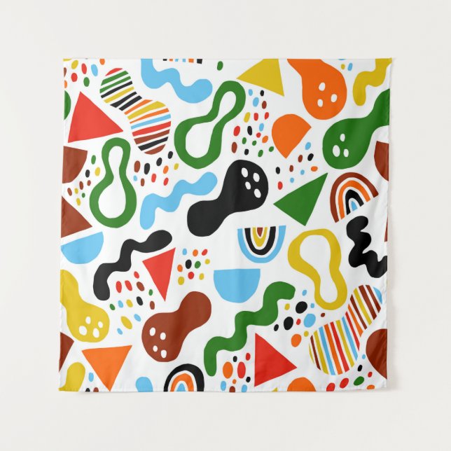 Tapiz abstracción de estilo moderno con composición de  (Anverso)