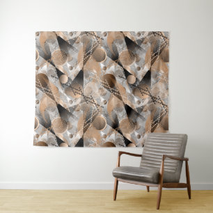 Tapiz abstracción gris, marrón.