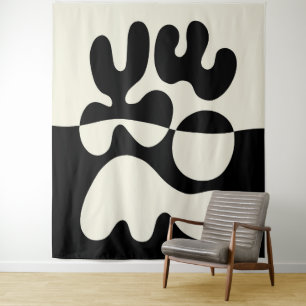 Tapiz Abstracción orgánica moderna de mediados del siglo