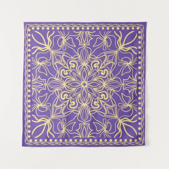 Tapiz Abstract floral pattern. geometry, mandala design  (Anverso)