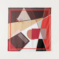 Abstract geometric pattern,  silk scarf shawl desi