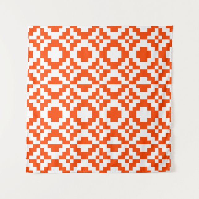 Tapiz Abstract geometric pixelated seamless pattern. Mos (Anverso)