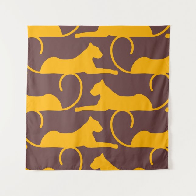 Tapiz Abstract Hand Drawing Leopard Cheetah Panther Cat  (Anverso)